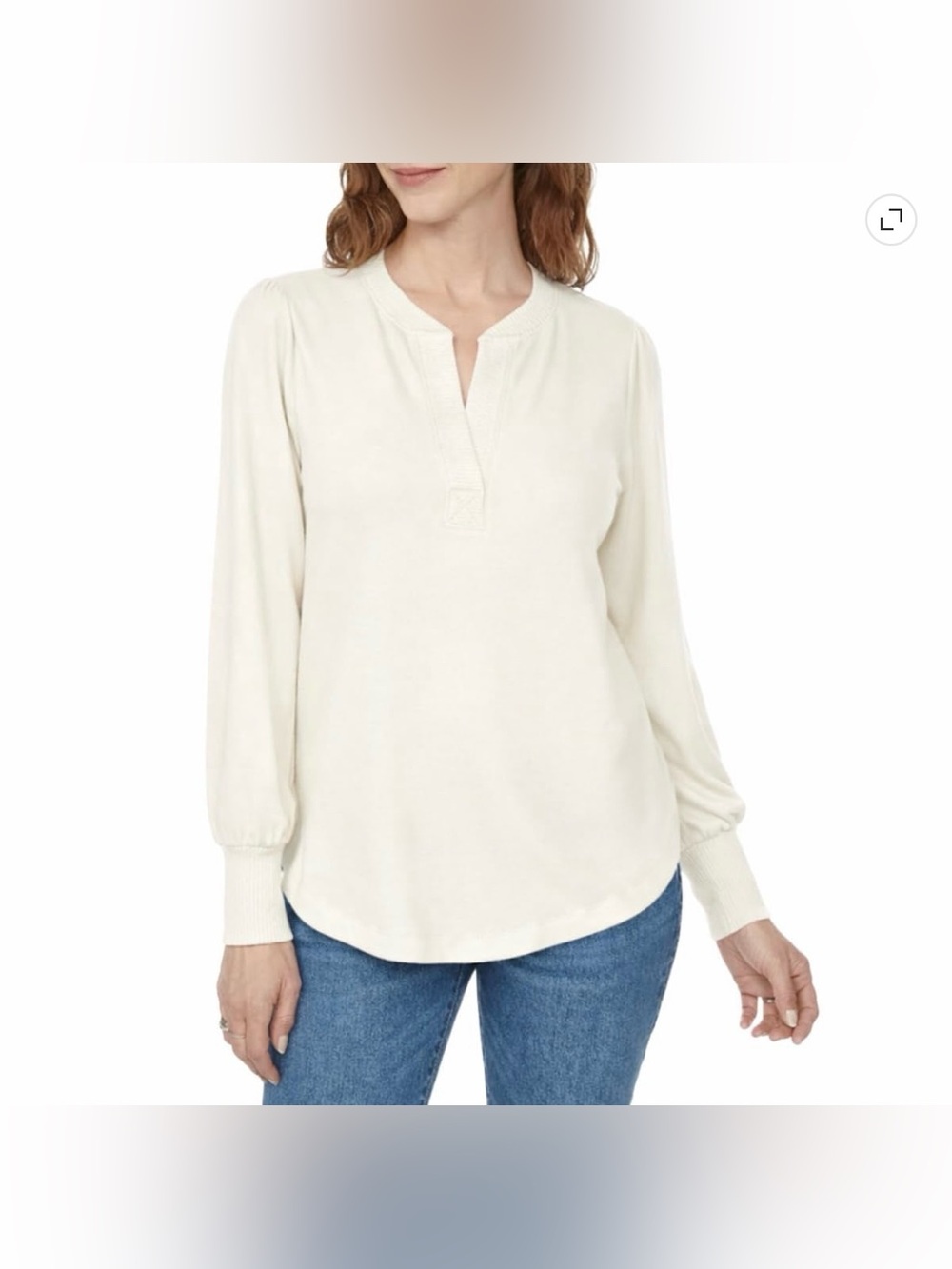 NWT Buffalo David Bitton Women's Super Soft V-Neck Sweater in Cream XL